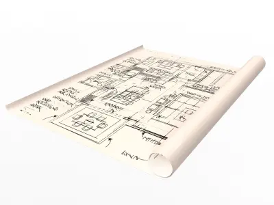 House Blueprints 01 Low-poly 3D model