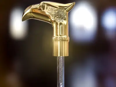 Crutch Sword With Eagle Head 3D model