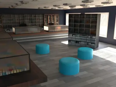 Pharmacy Interior Low-poly 3D model