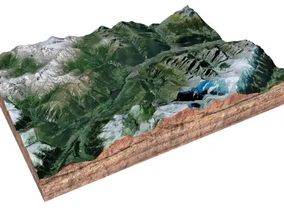 Brig Alps Switzerland 3D model