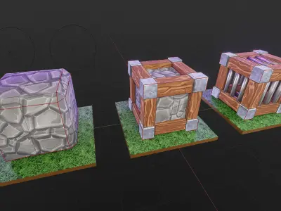 Basic Cubes Low-poly 3D model