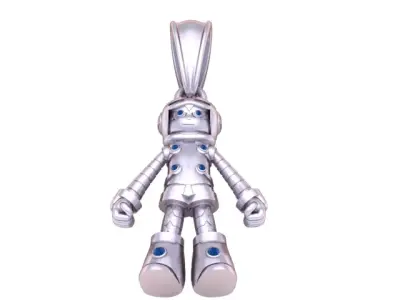 Gold Robot Pendant  3D Printable Model  3D print model