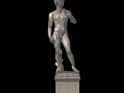 Low Poly David Statue Low-poly 3D model