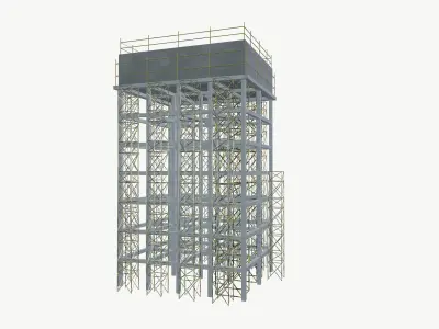 Construction building Low-poly 3D model