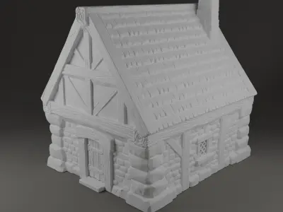 Medieval Village House 3D print 3D print model