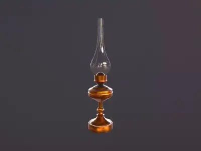 Oil Oriental Kerosene Lamp 2 Low-poly 3D model