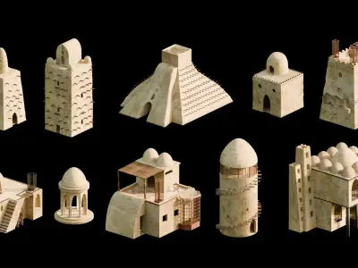 Babel City and Castle Pack 3D model
