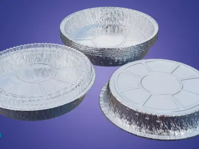 Round Aluminum Mold - Foil tray Low-poly 3D model