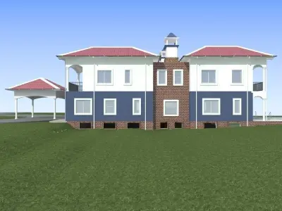 House with swimming pool 3D model