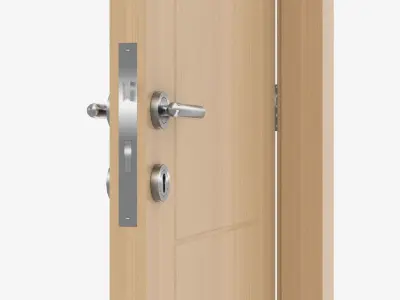 Modern OAK wooden Door Free low-poly 3D model