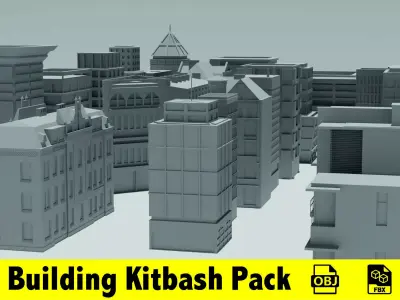 City Building Kitbash Pack 3D model buy