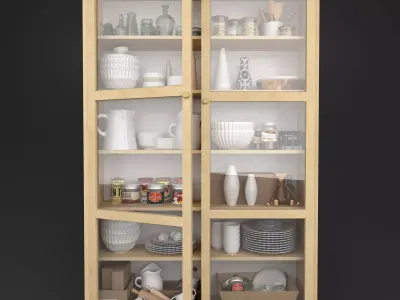 shadowcase kitchen cabinet with glass doors 3D model