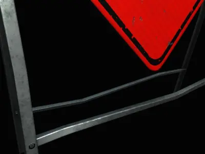 HQ Road Sign Free low-poly 3D model