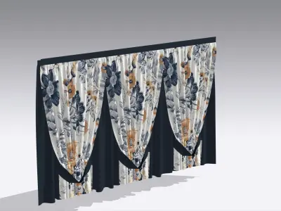 Curtain Low-poly 3D model