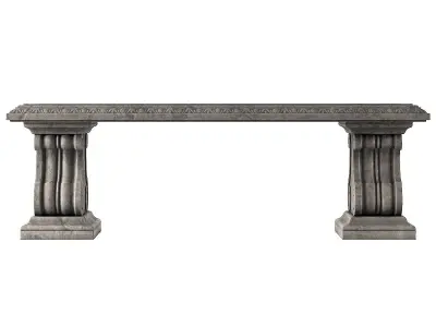 Stone Garden Bench 3D model