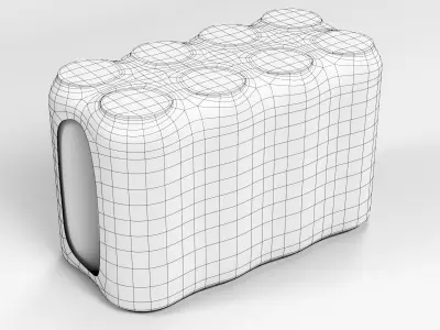 8 pack 500ml shrinkwrapped beverage cans  3D model