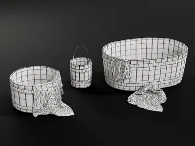 buckets and tubs 3D model