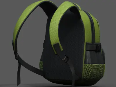 Backpack Camping scifi Color 3d model low poly  Low-poly 3D model