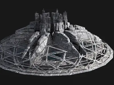 SciFi City Space Deliverance relay  Low-poly 3D model