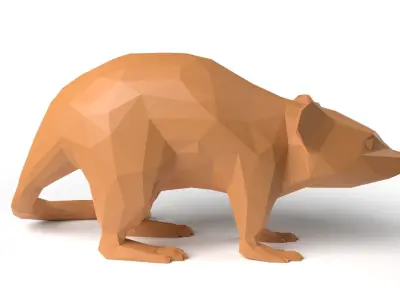 Mouse Low Poligonal Low-poly 3D model