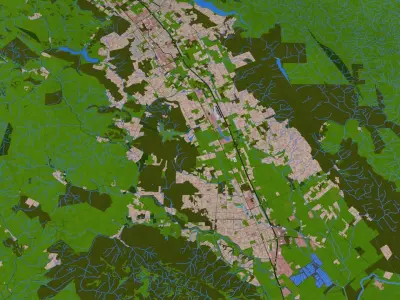 Santa Clara County of USA Low-poly 3D model