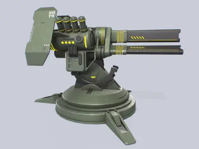 Plasma turret Low-poly 3D model