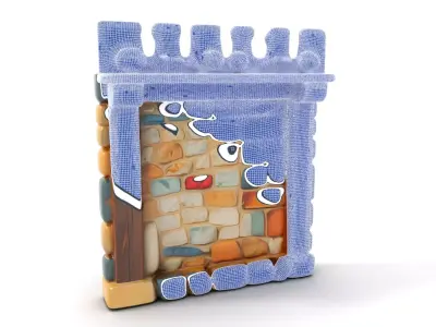 Rustic Stone Wall model pack Low-poly 3D model