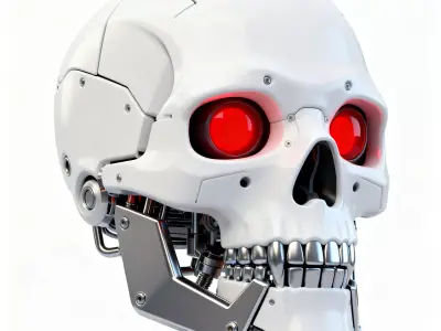 Stylized Robotic Skull Mask 3D Model Low-poly 3D model