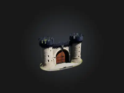 Castle Gate Low-poly 3D model order