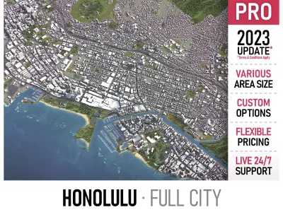 Honolulu Low-poly 3D model