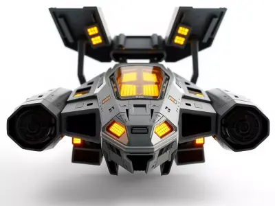 Stealth Spaceship model pack Low-poly 3D model