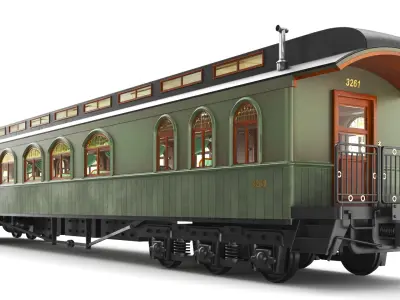  Two Detailed Train Cars With Interior 