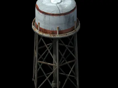 City-water tower 01 3D model