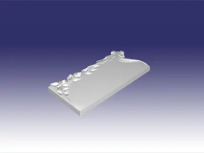 tombstone with rose and cross17 3D model