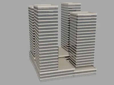 Tower Building Low-poly 3D model
