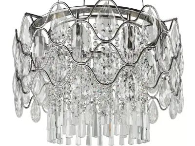 Angotti 9 Light Round Modern Luxe Crystal Chandelier Low-poly 3D model