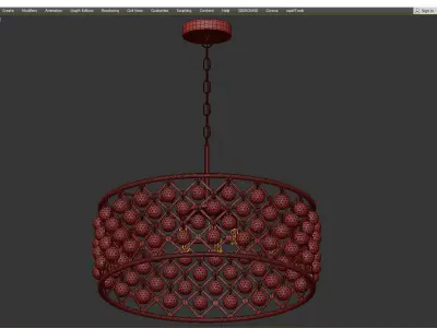 Crystal Grid Hoop 6 Light Low-poly 3D model