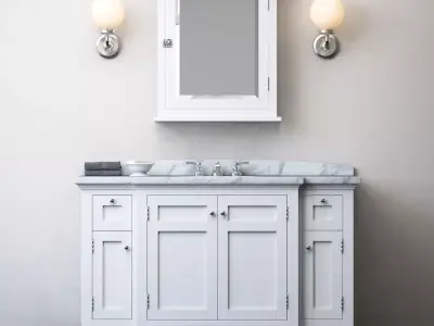 RH CARTWRIGHT SINGLE EXTRA-WIDE VANITY 3D model