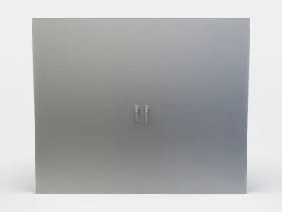 Door with glass Low-poly 3D model