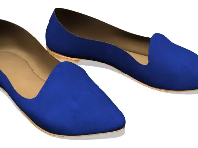 Pointed Flat Pumps Low-poly 3D model