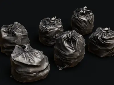 Garbage Bags - PBR Game Ready Low-poly 3D model