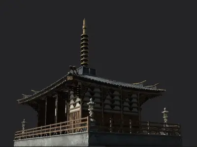 japanese house-PBR Low-poly 3D model Low-poly 3D model