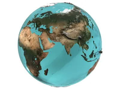 Earth Water 3D Globe Natural Low-poly 3D model