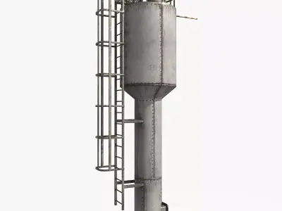 Vintage Water Tower Low-poly 3D model