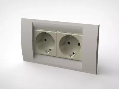 Double socket Low-poly 3D model