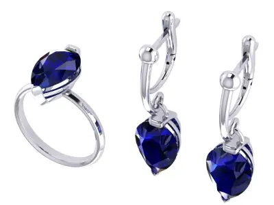 Ring boutique Drops set 3D print model