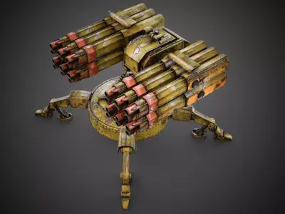 Sci-fi Spider Auto-Turret  Low-poly 3D model