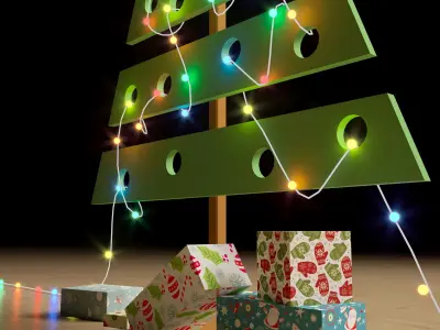 Creative christmas tree Spruce Free low-poly 3D model