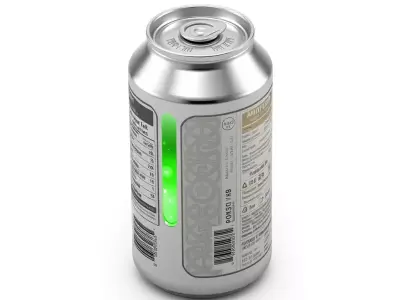 Aluminum Beverage Can with Glowing Label Low-poly 3D model