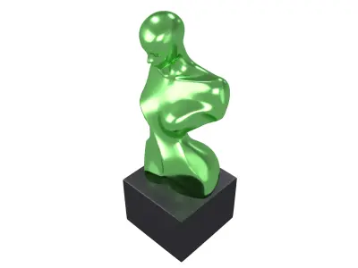 Abstract Woman Half Body Shape Sculpture v2 006 Low-poly 3D model